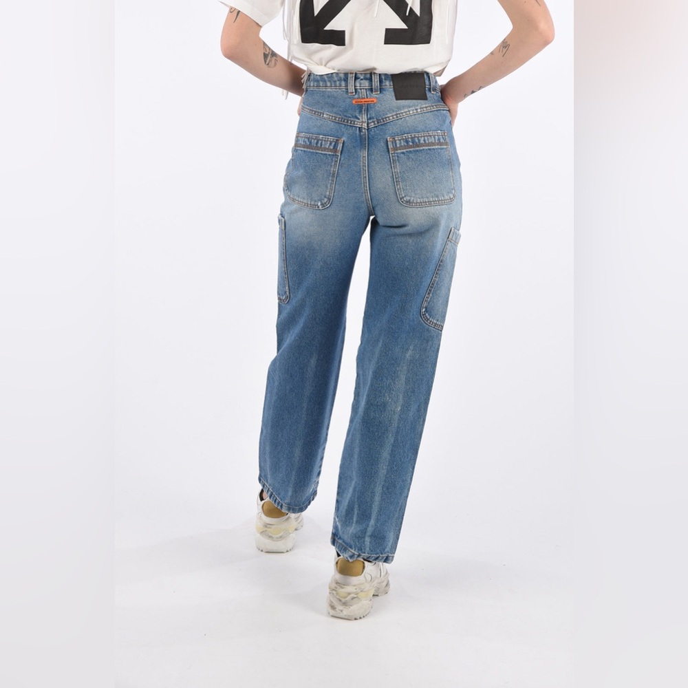 NWOT Heron Preston High-Waist Straight Leg 6-Pocket Medium Wash Denim Jeans - Picture 4 of 13